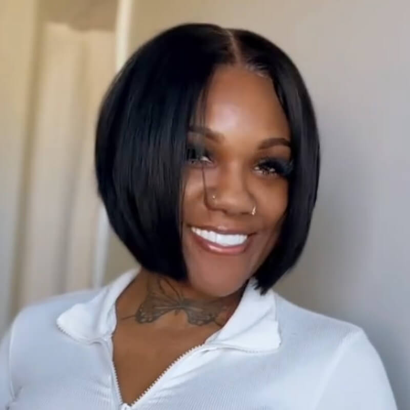 Malaysian Hair Elegant Short Bob Wig Lace Front Human Hair Wigs