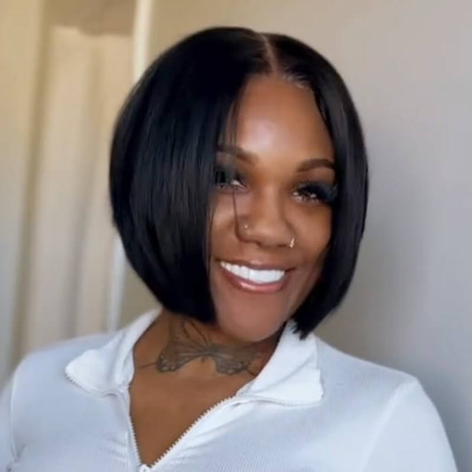 Malaysian Hair Elegant Short Bob Wig Lace Front Human Hair Wigs